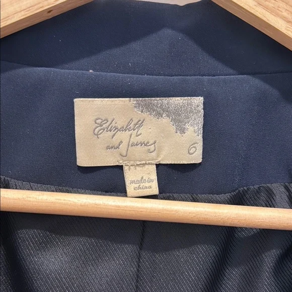 Elizabeth & James Navy Blazer with Ruched Sleeves - Picture 2 of 5